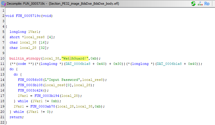 the password check function